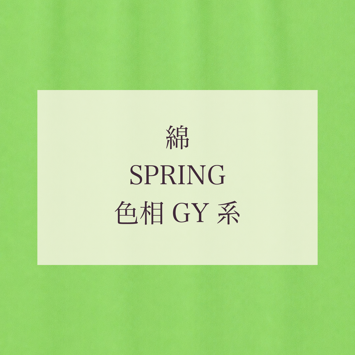 Spring 色相 GY系 綿